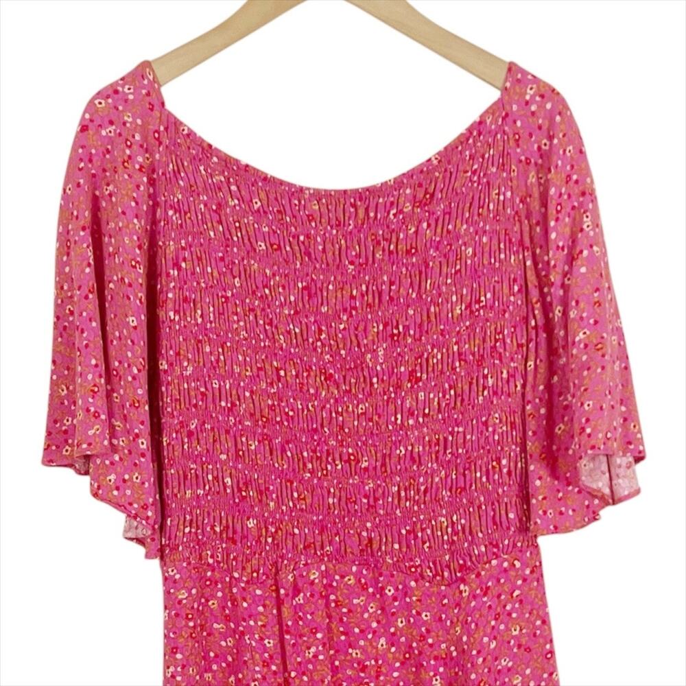 Free People Florence Mini Dress in Pink Floral Combo Size Large - Picture 4 of 9